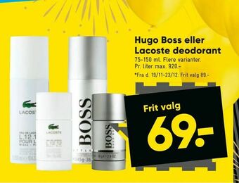 Bilka Hugo Boss eller Lacoste deodorant tilbud