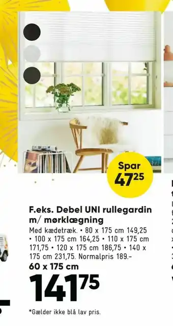 Bilka Debel UNI rullegardin m/ mørklægning tilbud