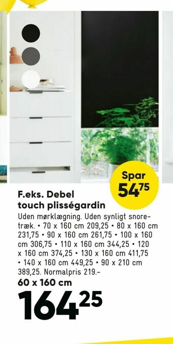Bilka Debel touch plisségardin tilbud