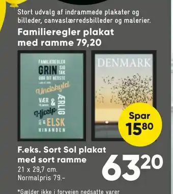 Bilka Familieregler plakat med ramme tilbud