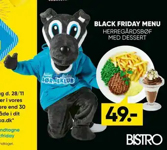 Black friday menu