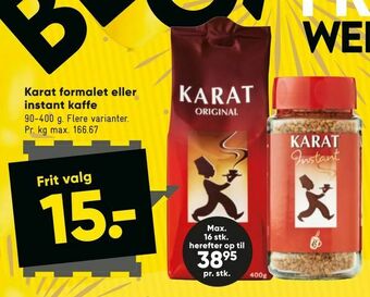 Bilka Karat formalet eller instant kaffe tilbud