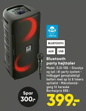Bilka Bluetooth party højttaler tilbud
