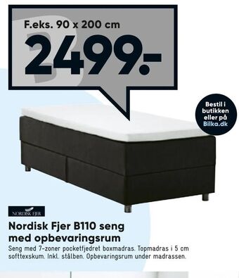 Bilka Nordisk Fjer B110 seng med opbevaringsrum tilbud