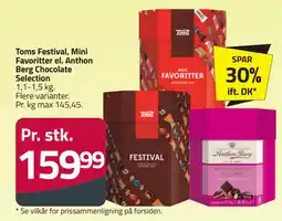 Fleggaard Toms Festival, Mini Favoritter el. Anthon Berg Chocolate Selection tilbud