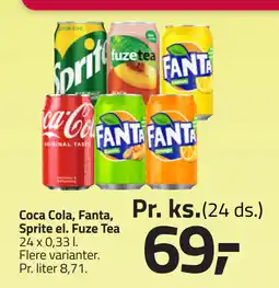 Fleggaard Coca Cola, Fanta, Sprite el. Fuze Tea tilbud