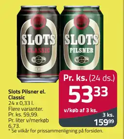 Fleggaard Slots Pilsner el. Classic tilbud