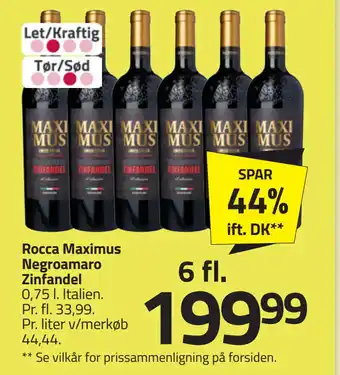 Fleggaard Rocca Maximus Negroamaro Zinfandel tilbud