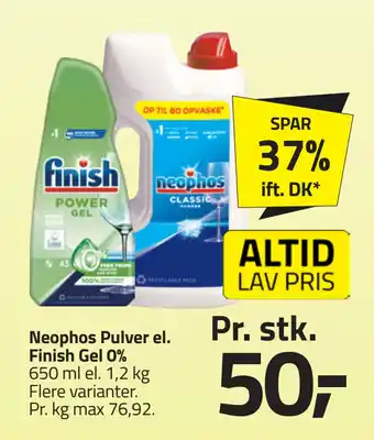 Fleggaard Neophos Pulver el. Finish Gel 0% tilbud