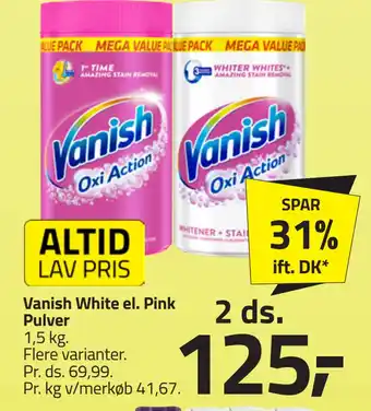 Fleggaard Vanish White el. Pink Pulver tilbud