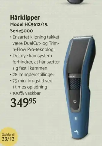 Kop & Kande Hårklipper Model HC5612/15. Serie5000 tilbud