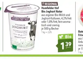 Citti HAMFELDER HOF Bio Joghurt Natur tilbud