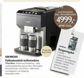 Kop & Kande Fuldautomatisk kaffemaskine TP507R04 tilbud