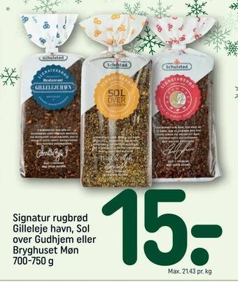 REMA 1000 Signatur rugbrød Gilleleje havn, Sol over Gudhjem eller Bryghuset Møn tilbud