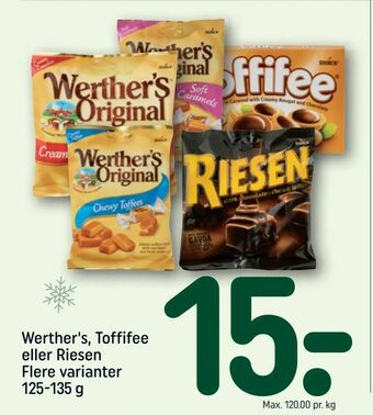 REMA 1000 Werther's, Toffifee eller Riesen tilbud