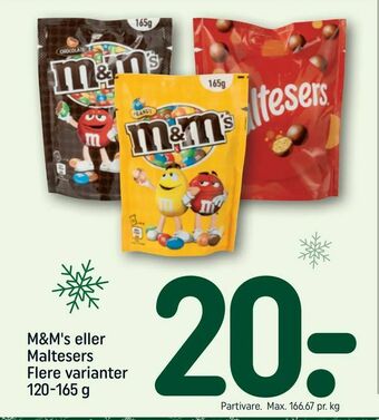 REMA 1000 M&M's eller Maltesers tilbud