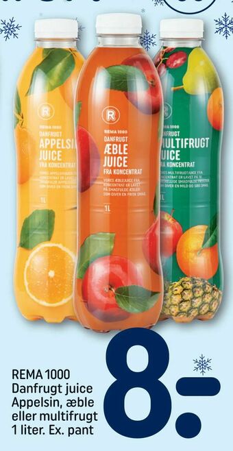 REMA 1000 REMA 1000 Danfrugt juice Appelsin, æble eller multifrugt tilbud