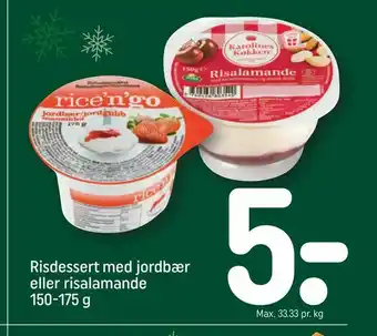 REMA 1000 Risdessert med jordbær eller risalamande tilbud