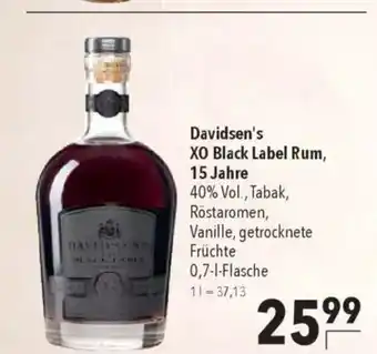 Citti Davidsen's XO Black Label Rum, 15 Jahre tilbud