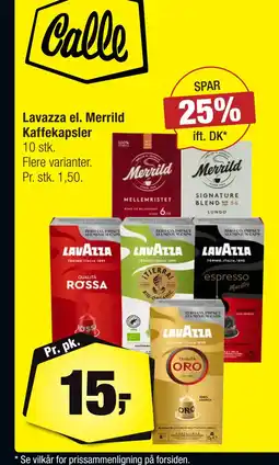 Calle Lavazza el. Merrild Kaffekapsler tilbud