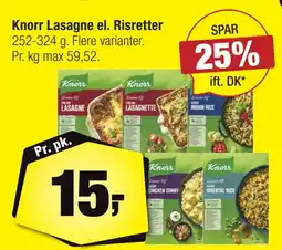 Calle Knorr Lasagne el. Risretter tilbud