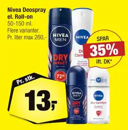 Calle Nivea Deospray el. Roll-on tilbud