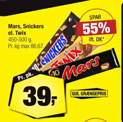 Calle Mars, Snickers el. Twix tilbud