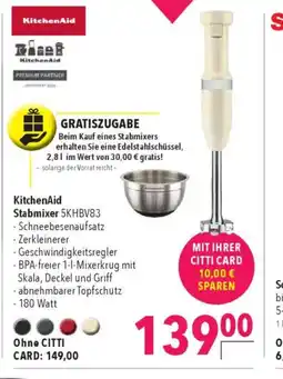 Citti KitchenAid Stabmixer 5KHBV83 tilbud