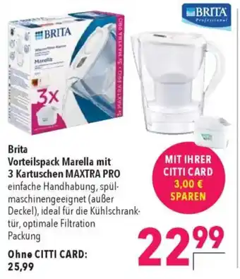 Citti Brita Vorteilspack Marella mit 3 Kartuschen MAXTRA PRO tilbud