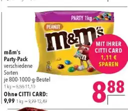 Citti M&m's party-pack verschiedene sorten tilbud