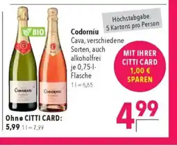 Citti Codorníu Cava, verschiedene Sorten, auch tilbud