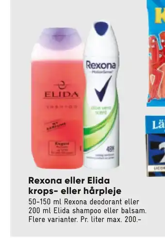 Rexona eller Elida krops- eller hårpleje