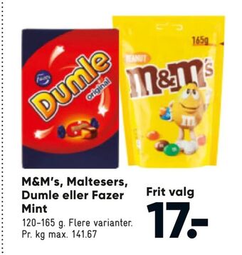 M&M's, Maltesers, Dumle eller Fazer Mint