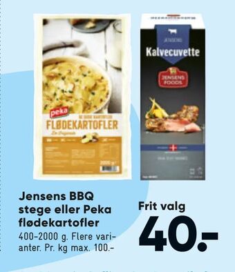 Bilka Jensens BBQ stege eller Peka flødekartofler tilbud