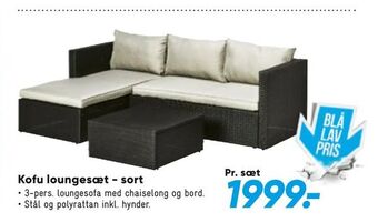 Bilka Kofu loungesæt - sort tilbud
