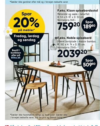 Bilka Kizon spisebordsstol tilbud