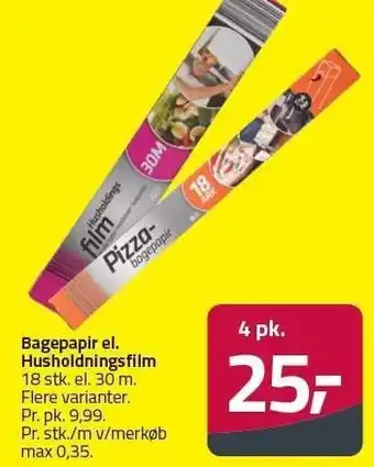 Fleggaard Bagepapir el. Husholdningsfilm - 4 pk tilbud