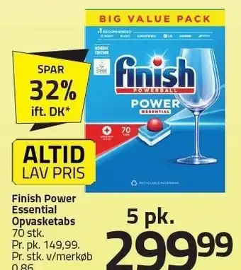 Fleggaard Finish Power Essential Opvasketabs - 5 pk tilbud