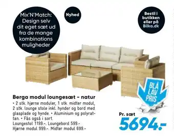 Bilka Berga modul loungesæt - natur tilbud