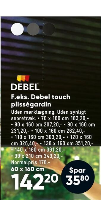 Bilka Debel touch plisségardin tilbud