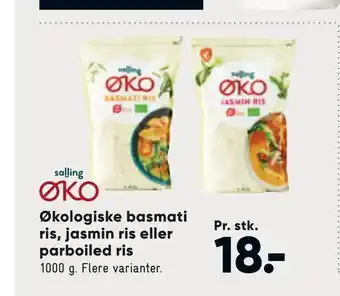 Bilka Økologiske basmati ris, jasmin ris eller parboiled ris tilbud