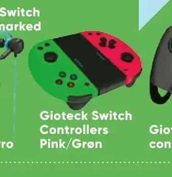 Bilka Gioteck Switch Controllers Pink/Grøn tilbud