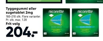 Bilka Tyggegummi eller sugetablet 2mg tilbud