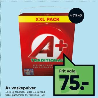 Bilka A+ vaskepulver tilbud