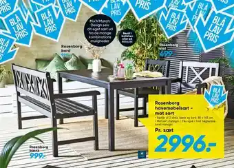 Bilka Rosenborg havemøbelsætmat sort tilbud