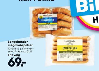 Bilka Langelænder megakøbspølser tilbud