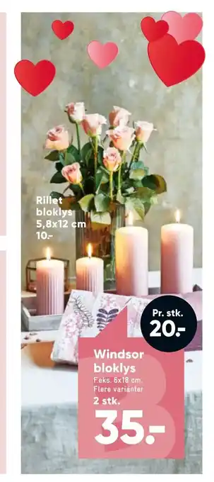 Bilka Rillet bloklys 5,8x12 cm tilbud