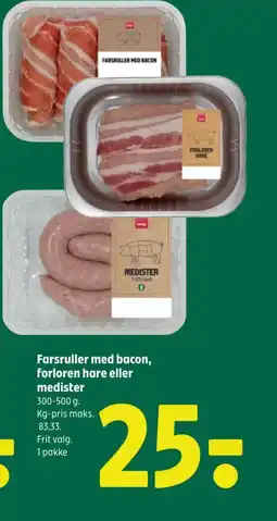 Coop 365 Farsruller med bacon, forloren hare eller medister tilbud