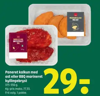 Coop 365 Paneret kalkun med ost eller BBQ marineret kyllingebryst tilbud