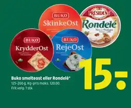 Coop 365 Buko smelteost eller Rondelé tilbud